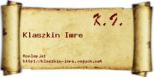 Klaszkin Imre névjegykártya