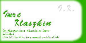 imre klaszkin business card